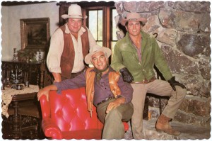The Cartwrights, Hoss, Ben and Little Joe, relax in the living room, Ponderosa Ranch, Incline Village, Nevada  